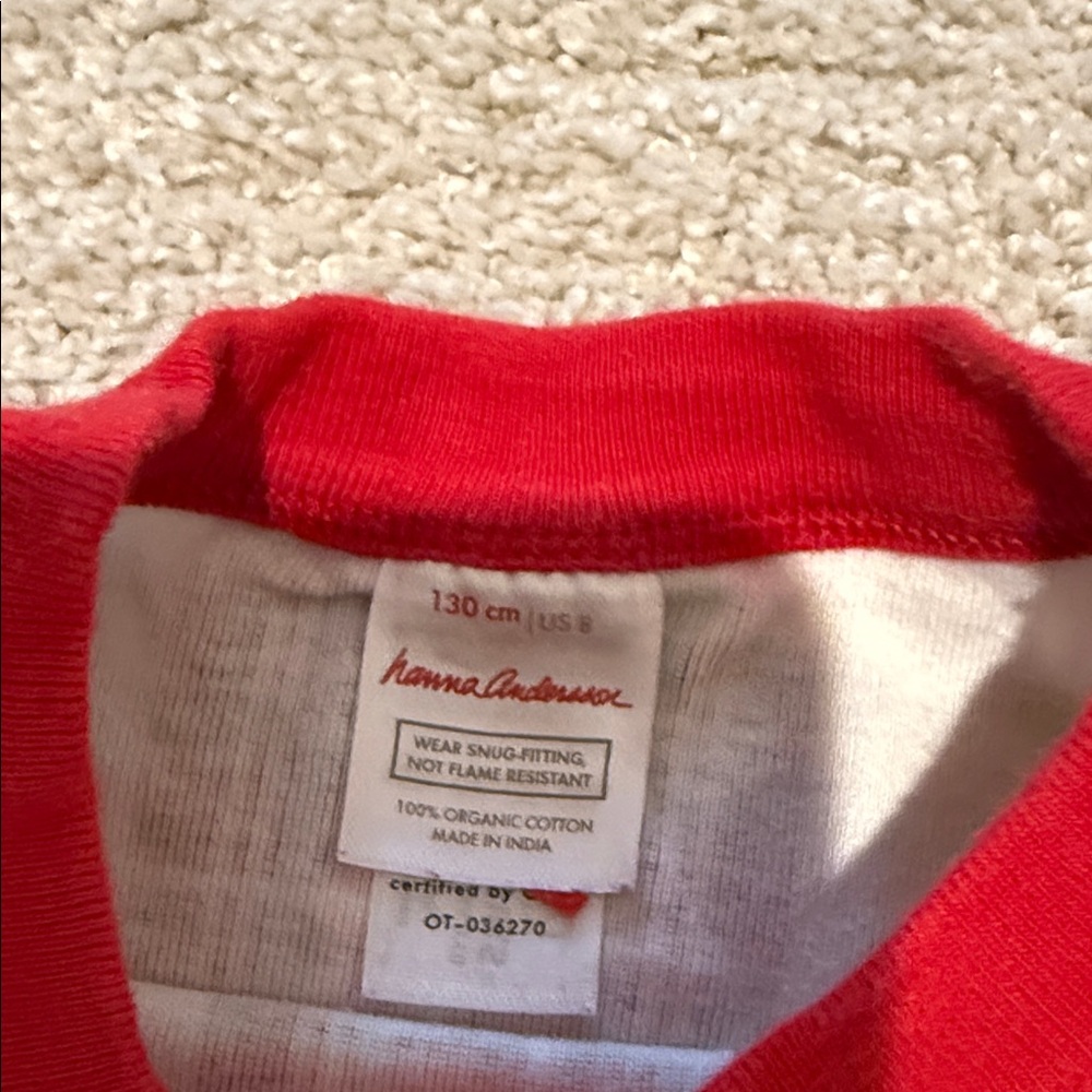 Hanna Andersson Plaid Kids Pajamas - Red and White size 8 - Picture 3 of 6